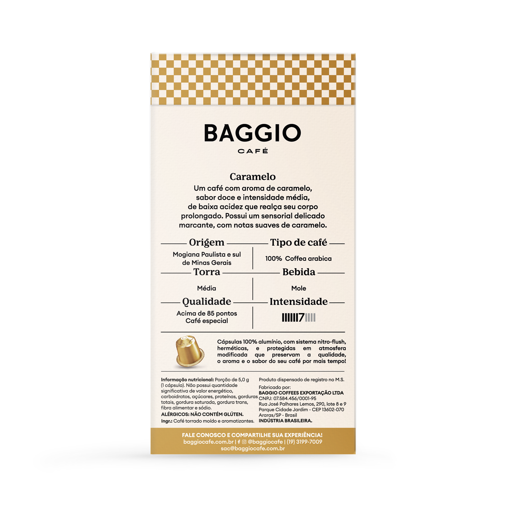Baggio Aromas Caramelo - 20 Cápsulas p/ Nespresso*
