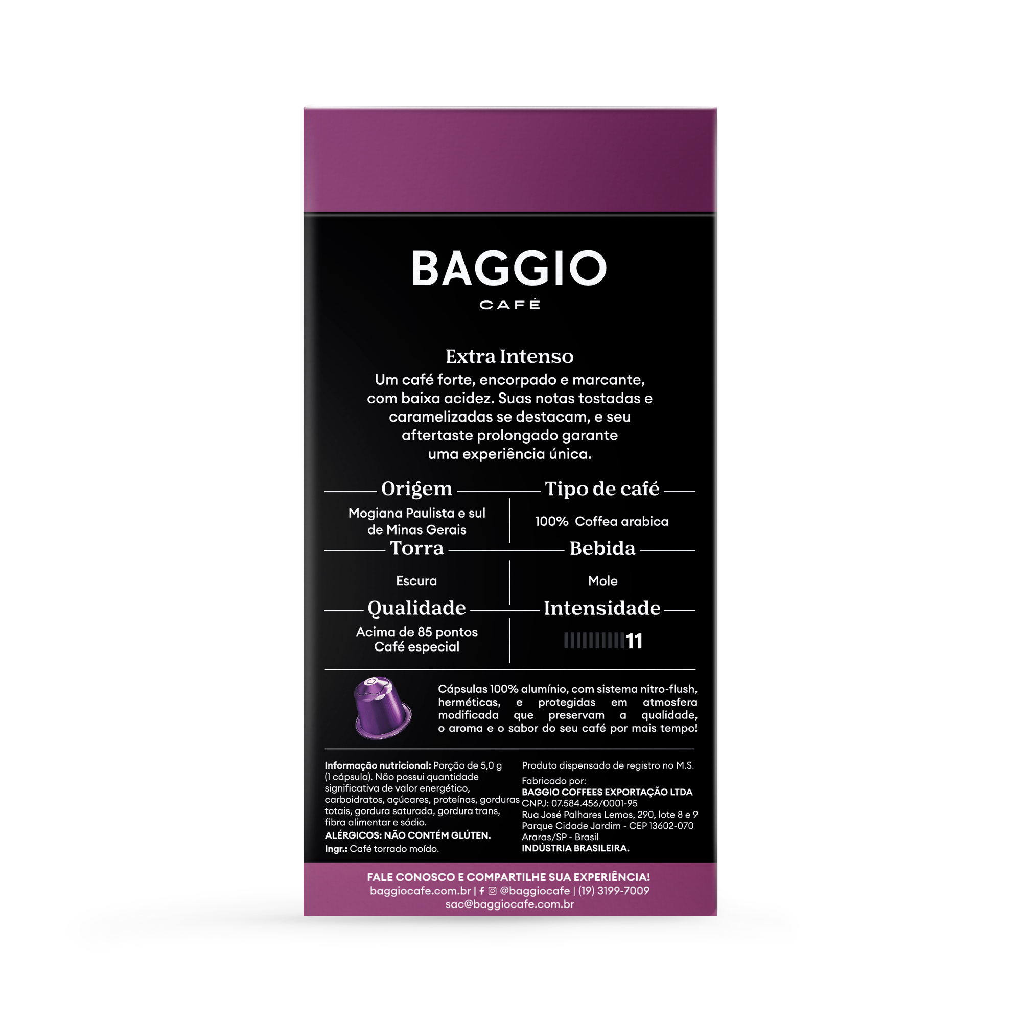 Baggio Extra Intenso - 10 Cápsulas p/ Nespresso*